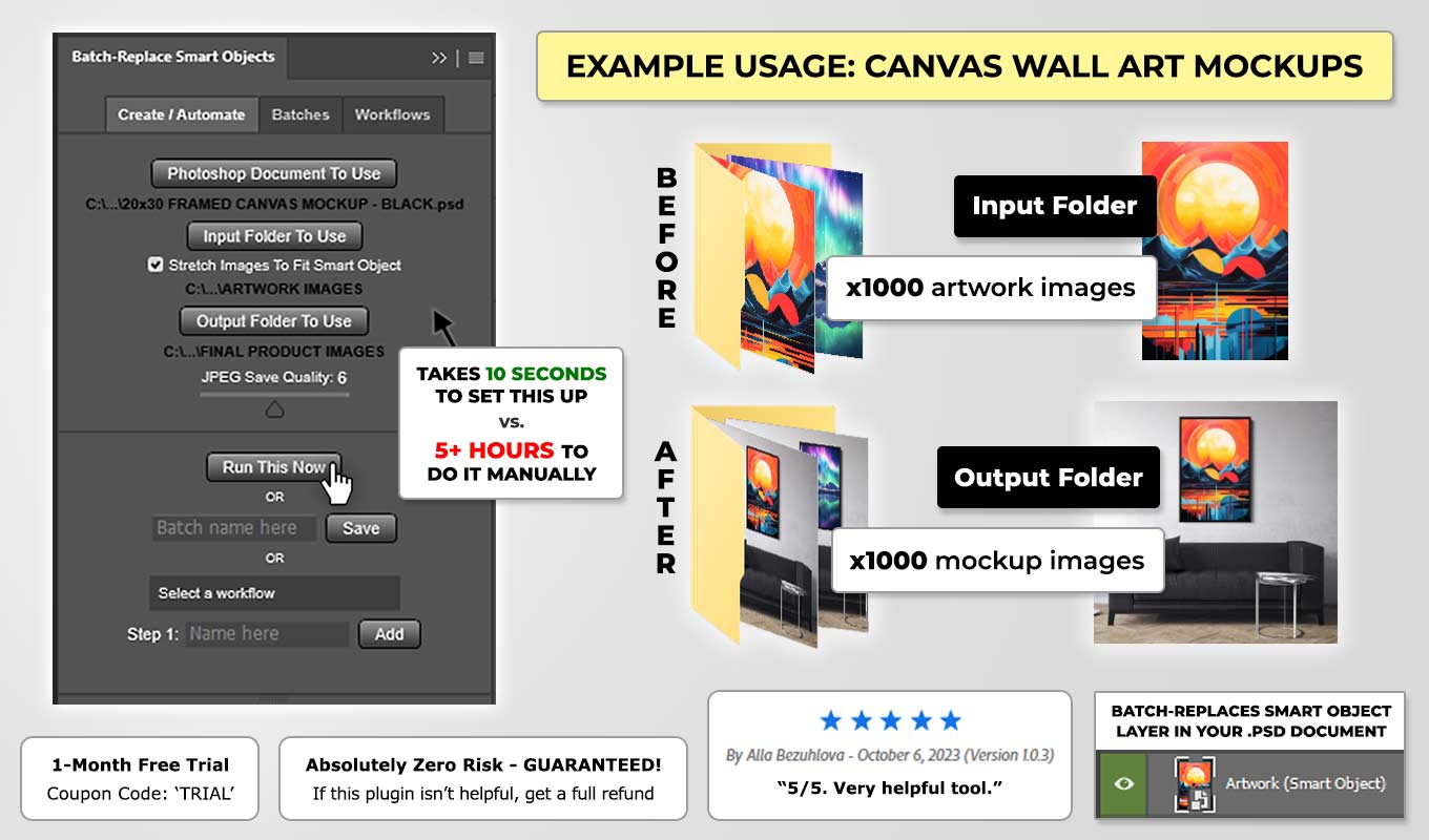 Screenshot image showcasing how to automate bulk mockup-image creation