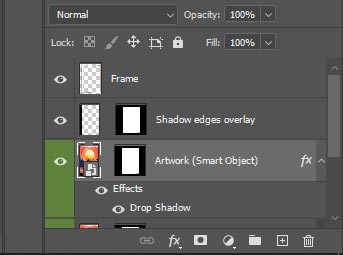 Photoshop screenshot depicting the layers of a PSD mockup template