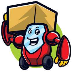 You Should Automate That company logo image, featuring a happy robot holding a box